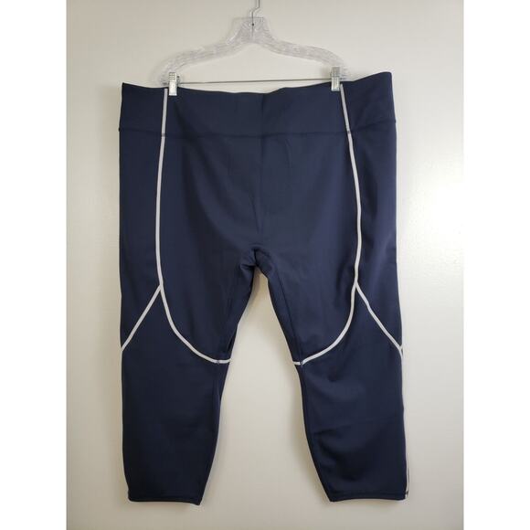 (J5) zuda Stretch Leggings Womens Plus Size 4X With Reflective Coverstitch Navy - Picture 1 of 8